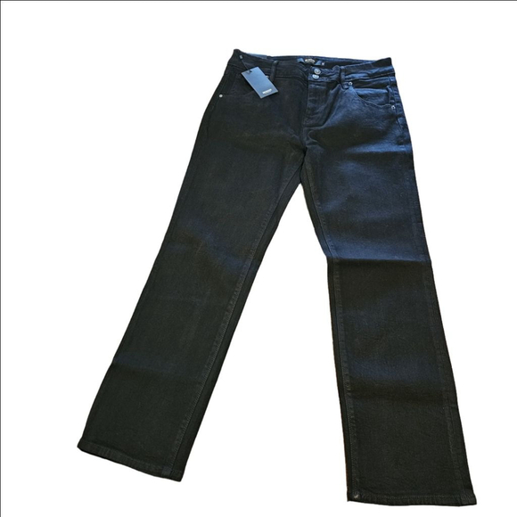 Women's Hudson NWT Mid-Rise Jeans Size 12 Black Waist 32" Inseam 29" - Picture 1 of 9